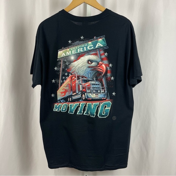 Semi Truck Trucker Diesel Large AOP Big Graphic Tee Bundle American Eagle USA - Picture 10 of 16